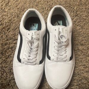 Vans White and Black Old Skool Sneakers